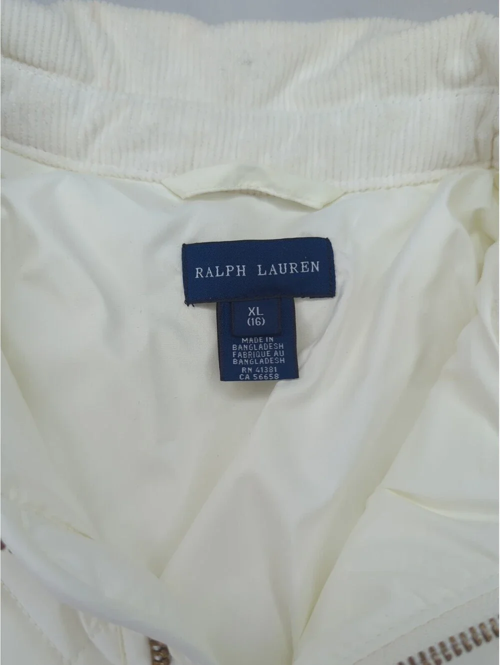 POLO RALPH LAUREN Quilted Jacket Girls XL 16 Women Small White Equestrian Barn